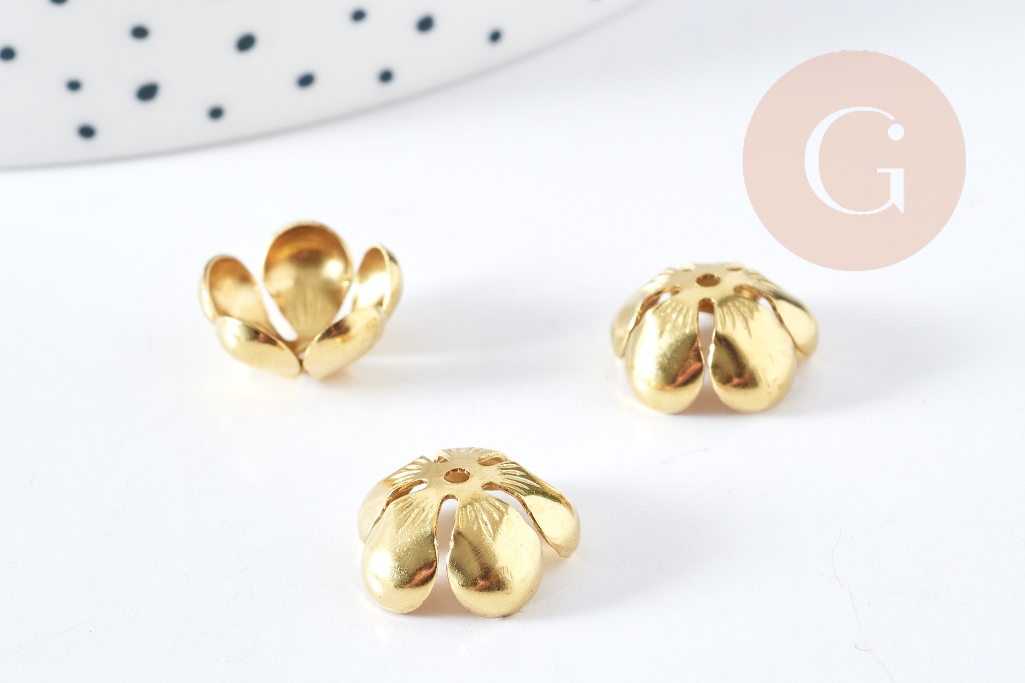 EP-Calottes fleur laiton brut 14mm,x10 (G9227)