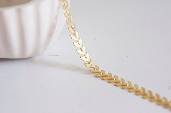 EP Chaine chevron laiton doré mat, fourniture créative, chaine bijou, création bijoux,chaine fantaisie,sans nickel, grossiste,7.5mm, 100 cm-G27
