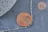 EP Chaine de cheville maille satellite fine argent 925 massif 22.8cm, chaine en argent pour création bijoux, x1 G8064