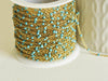 EP Chaine dorée 14 carats fantaisie acier inoxydable résine bleu 1.5mm, x1 metre (G1417)