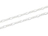 EP Chaine fine argentée figaro, chaine bijou, création bijoux,chaine argentée,3x6 mm,création bijoux,chaine figaro,5 mètres-G1930