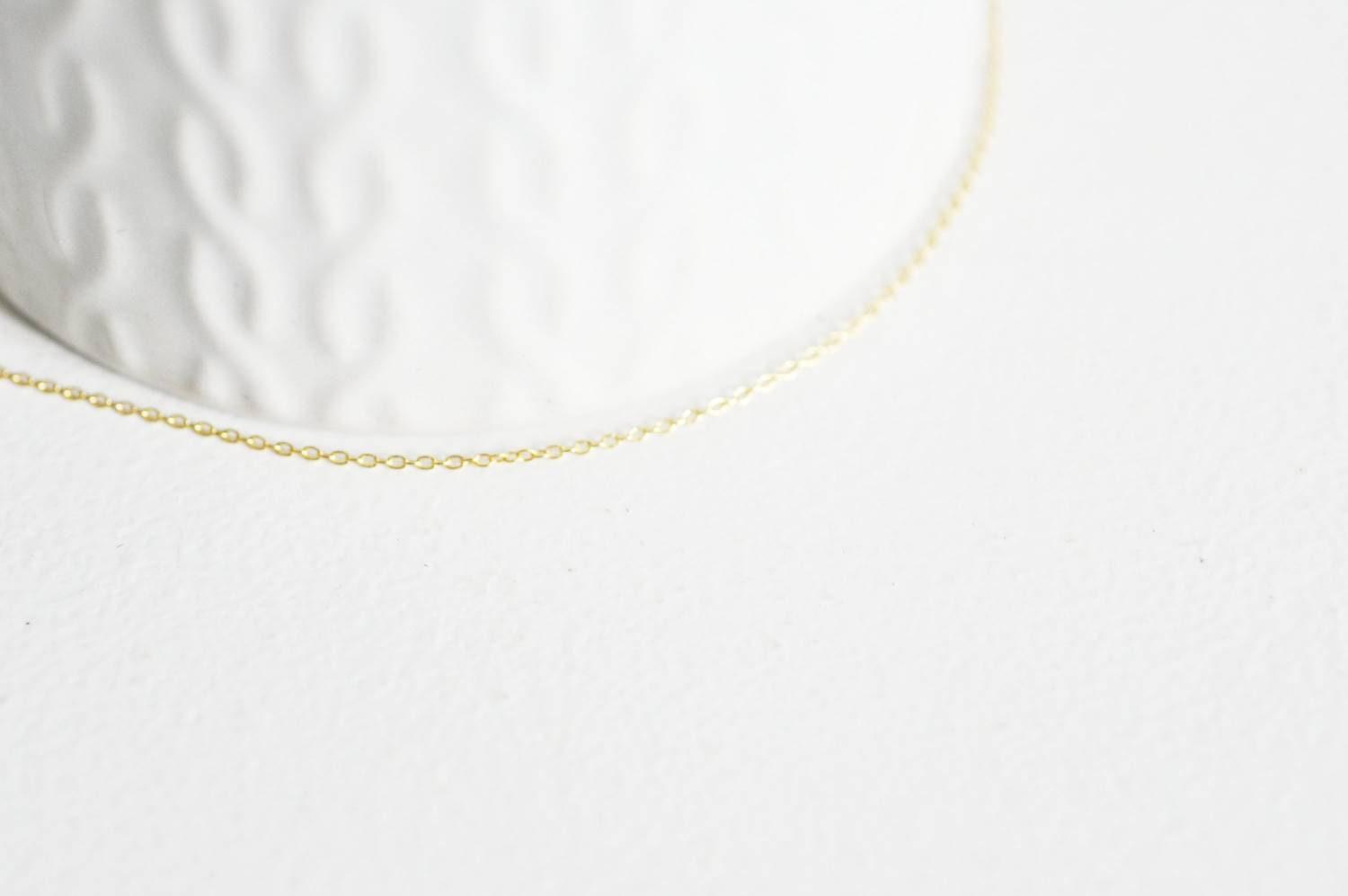 EP Chaine fine dorée gold-filled 14K, fourniture créative,chaine au metre chaine complète,chaine plaqué or,1.1mm, 1metre-xYG1449