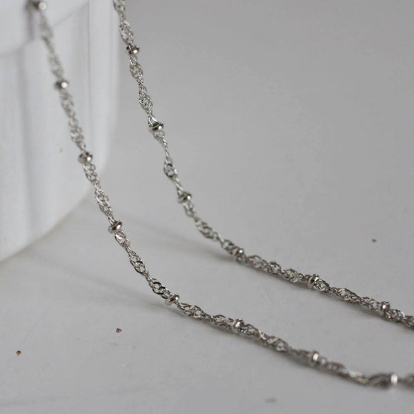 EP Chaine fine fantaisie platine , fourniture créative, chaine bijou, création bijoux, grossiste chaine,50 centimètres