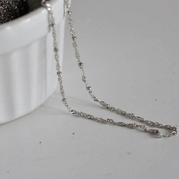EP Chaine fine fantaisie platine , fourniture créative, chaine bijou, création bijoux, grossiste chaine,50 centimètres