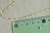 EP Chaine laiton doré 18k fantaisie résine blanche 2mm,1 mètre,G3428