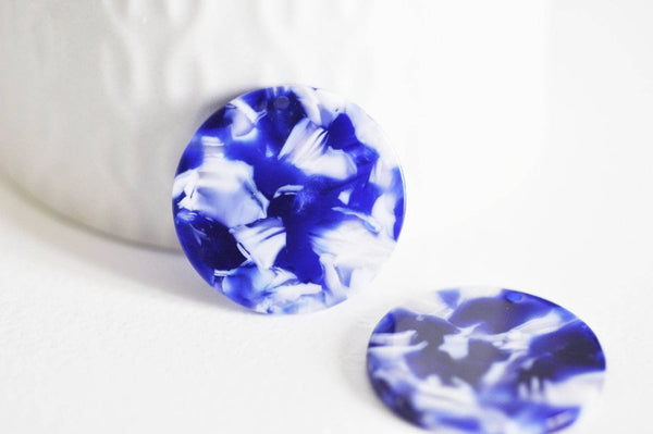 EP Connecteur acetate cercle bleu nuit 2.7cm, x2 G0821