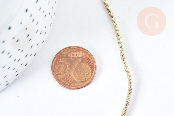 EP-Cordon doré rigide polyester 2mm, x 1Mètre (G6854)