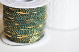 EP Cordon vert foncé or, fabrication bijoux,création bijoux,ruban mariage,fourniture créative, scrapbooking, 1.5mm, longueur 1 mètre-G1169
