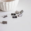 EP Embouts ruban métal metalgun à pincer,fournitures noires,création bijoux,finition ruban,finition chaine,x 10,1cm G286
