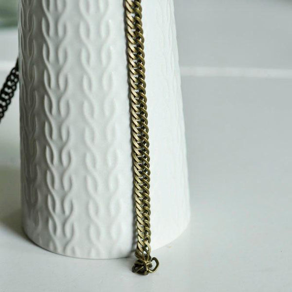 EP Grosse chaine bronze, création de bijoux, Chaine plate bronze, fourniture créative, grosse chaine, chaine bronze,maille 6mm, 1 mètre-G1929