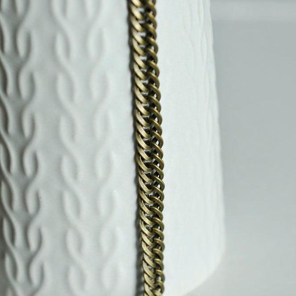 EP Grosse chaine bronze, création de bijoux, Chaine plate bronze, fourniture créative, grosse chaine, chaine bronze,maille 6mm, 1 mètre-G1929