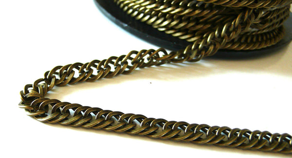 EP Grosse chaine bronze, création de bijoux, Chaine plate bronze, fourniture créative, grosse chaine, chaine bronze,maille 6mm, 1 mètre-G1929