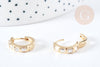 EP-Mini créoles zircons laiton doré 18K 15mm, la paire (G8760)