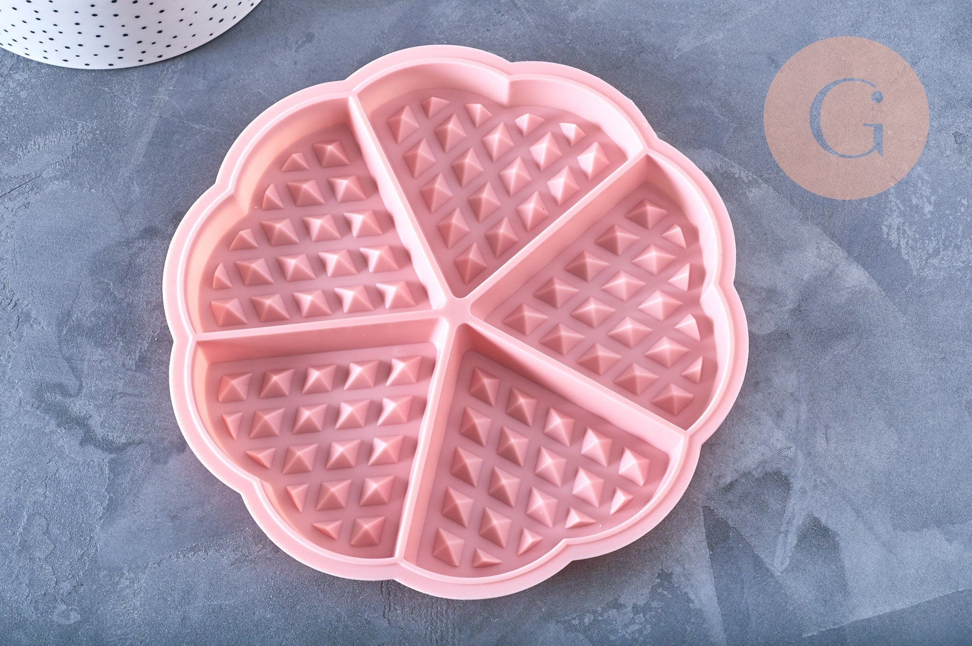 EP Moule à gauffre silicone rose, Moule patisserie, moule en silicone pour réaliser des gateaux ou inclusion en résine,17.4cm x1 G4178