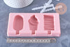 EP Moule à glace silicone rose, Moule patisserie, moule en silicone pour réaliser des esquimaux,22cm x1 G5107