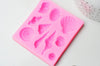 EP Moules en silicone COQUILLAGES, Moule patisserie, moule en silicone pour réaliser des bijoux avec inclusion en résine,7.6cm x1 G4077
