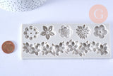 EP Moules en silicone fleurs, Moule patisserie, moule en silicone pour réaliser des bijoux avec inclusion en résine,14.5cm x1 G4182