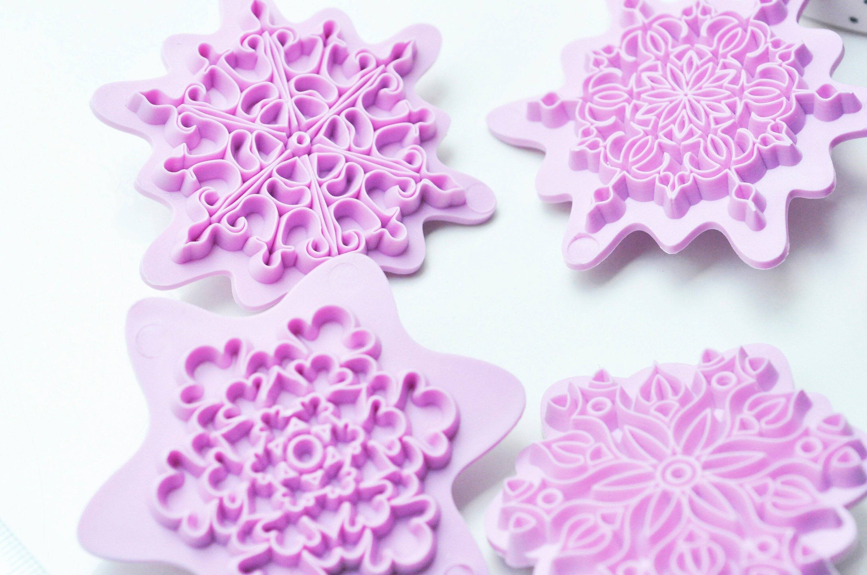 EP Moules en silicone flocon de neige, emporte-pièce en silicone pour pâtisserie cuisine gateau et loisirs créatifs,53-68mm, les 5 G4075