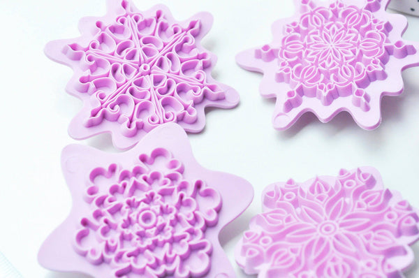 EP Moules en silicone flocon de neige, emporte-pièce en silicone pour pâtisserie cuisine gateau et loisirs créatifs,53-68mm, les 5 G4075