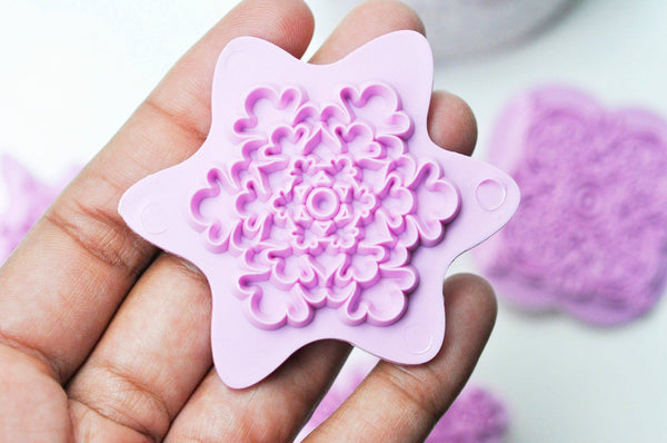 EP Moules en silicone flocon de neige, emporte-pièce en silicone pour pâtisserie cuisine gateau et loisirs créatifs,53-68mm, les 5 G4075