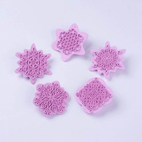 EP Moules en silicone flocon de neige, emporte-pièce en silicone pour pâtisserie cuisine gateau et loisirs créatifs,53-68mm, les 5 G4075