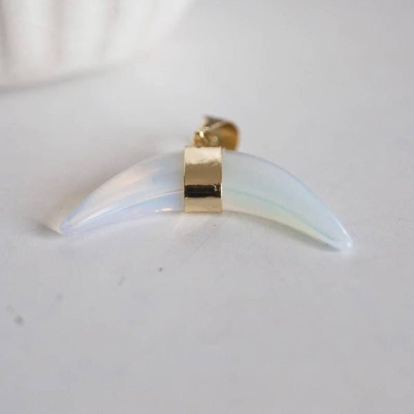 EP Pendentif Croissant lune lapis lazulis quartz rose Opalite agate noire, fournitures créatives, pendentif pierre,pierre naturelle, 43mm