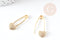 EP-Pendentif Epingle à nourrice coeur laiton doré 18k cristal 26.5mm,x1 (G3094)