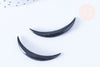 EP Pendentif Lune corne noire naturelle 47x5mm, pendentif lune en corne naturelle noire, piercing écarteur corne naturelle x1 - G6484