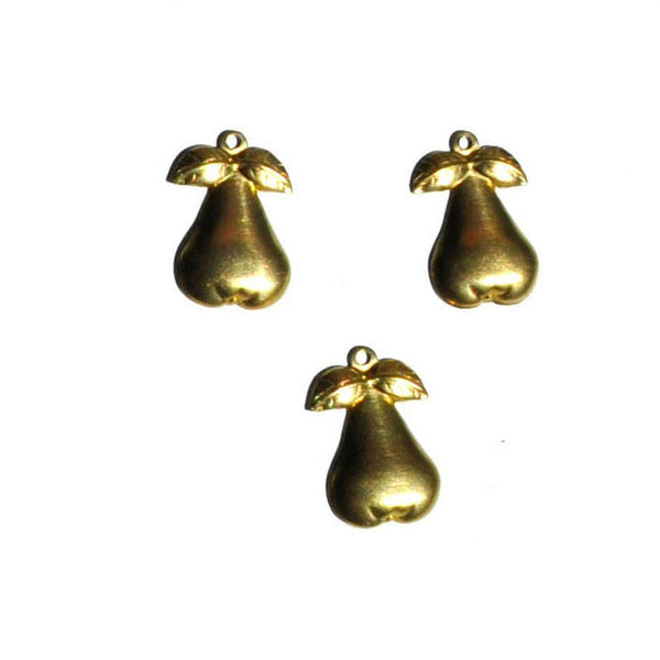EP Pendentif Poire en laiton brut doré