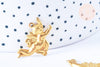 EP Pendentif ange chérubin laiton brut 27mm, x1 (G6503)