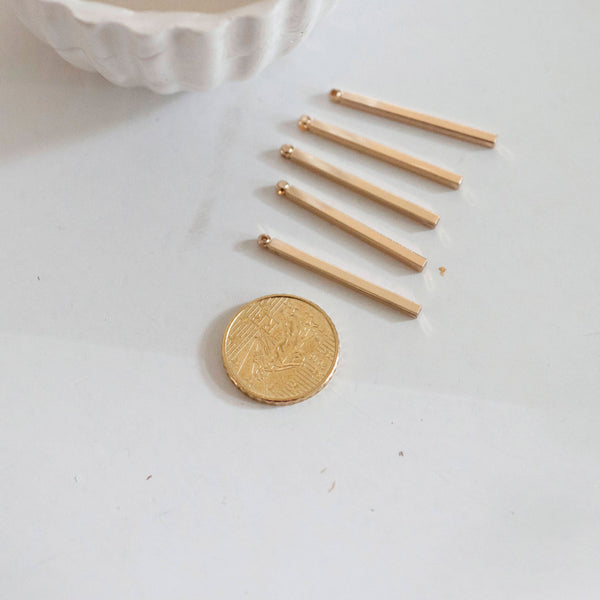 EP Pendentif barre rectangulairelaiton doré 14K, fournitures créatives, perles plaquée or, apprêt doré,création bijoux,24mm,x 10