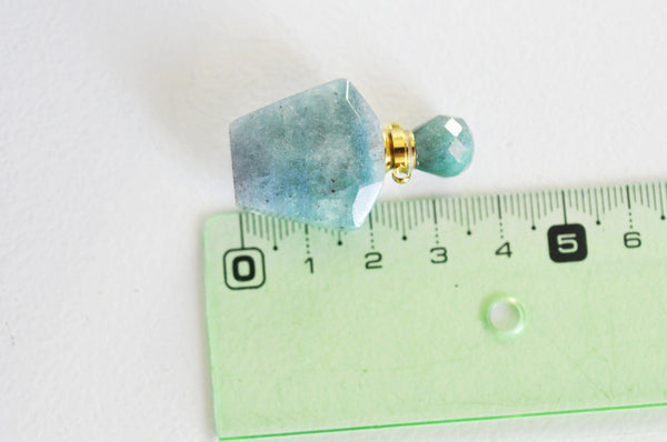 EP Pendentif bouteille parfum quartz vert naturel 39mm, x1,G2792