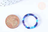 EP-Pendentif cercle bleu acetate 23mm, création bijoux plastique,connecteur plastique, x2 G6472