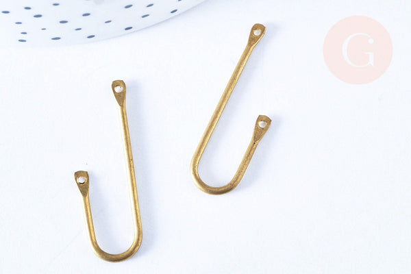 EP Pendentif chandelier laiton brut 35mm, x2