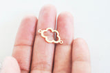 EP Pendentif connecteur nuage doré 16K, connecteurs laiton, pendentif enfance,création bijoux,apprêts dorés,16mm, x1 G5002