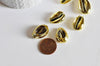 EP Pendentif coquillage cauri doré, coquillage naturel,cauri doré,création bijou, coquillage bijou,coquillage or,20mm,les 5 G8154