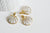 EP Pendentif coquillage doré blanc,pendentif coquillage,création bijoux, coquillage doré, pendentif doré, 24.5mm,x 2 - g356