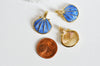 EP Pendentif coquillage doré bleu 24.5mm,x 2 -G0371