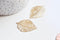 EP-Pendentif estampe filigrane feuille laiton doré 38x23mm, x2 G3691
