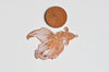 EP-Pendentif estampe filigrane poisson japonais laiton or rose 49x31mm, x 2 G3639