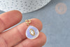 EP-Pendentif goutte amulette opalite acier inoxydable doré 21mm, x1 G7643