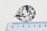 EP Pendentif goutte opale noire, pendentif bijoux pierre naturelle 41mm, x1 G3359