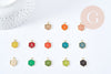 EP Pendentif hexagone lettre initiale zamac doré émail coloré 18k sans nickel 17.5mm,pendentif initale lettre mot prenom, x5 G2114