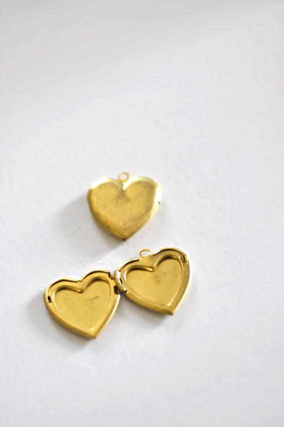 EP Pendentif locket cœur medaillon laiton brut, fournitures créatives, médaillon Vintage, création collier, fournitures laiton brut,48mm
