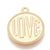 EP-Pendentif médaille ronde LOVE zamac doré 23mm, x1 G5464