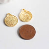 EP Pendentif médaille rondes Saint Benoit, fournitures créatives, pendentif doré, médaillon,laiton doré, création bijoux, médaille or ,2.1cm