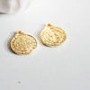 EP Pendentif médaille rondes Saint Benoit, fournitures créatives, pendentif doré, médaillon,laiton doré, création bijoux, médaille or ,2.1cm