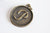 EP Pendentif médaille rondes initiale P, pendentif bronze, médaillon lettre, création bijoux,médaille lettre ,2.1cm-G1115 -