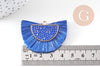 EP- Pendentif osier raphia bleu naturel 47mm, x2 (G3521)