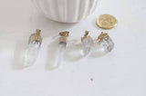 EP Pendentif pointe cristal de roche naturel transparent doré 25-65mm, x1 G0848